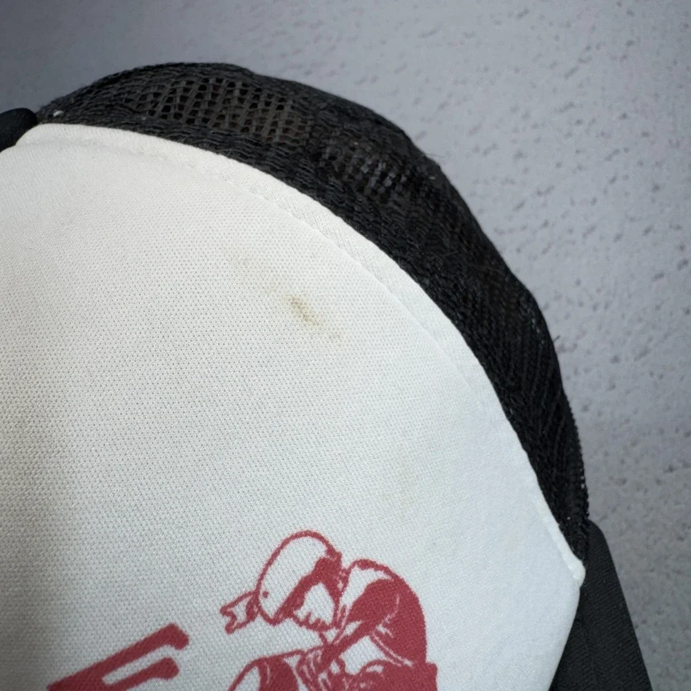 Vintage‎ VANS Hat Cap Snap Back Black Mesh Trucker Half Cab 1992 90s Logo Mens